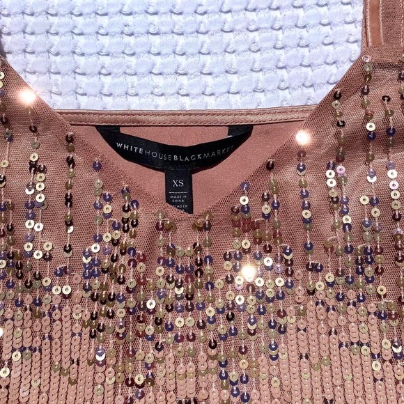 NWT White House Black Market Antique Blush Amelie Sequin Cami - Picture 4 of 8